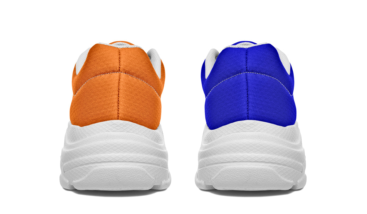 Blue and Orange Mismatch Chunky Sneakers