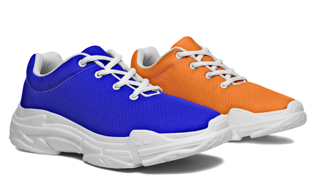 Blue and Orange Mismatch Chunky Sneakers