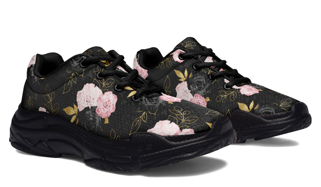 Blush Roses Chunky Sneakers - Offbeat Sweetie