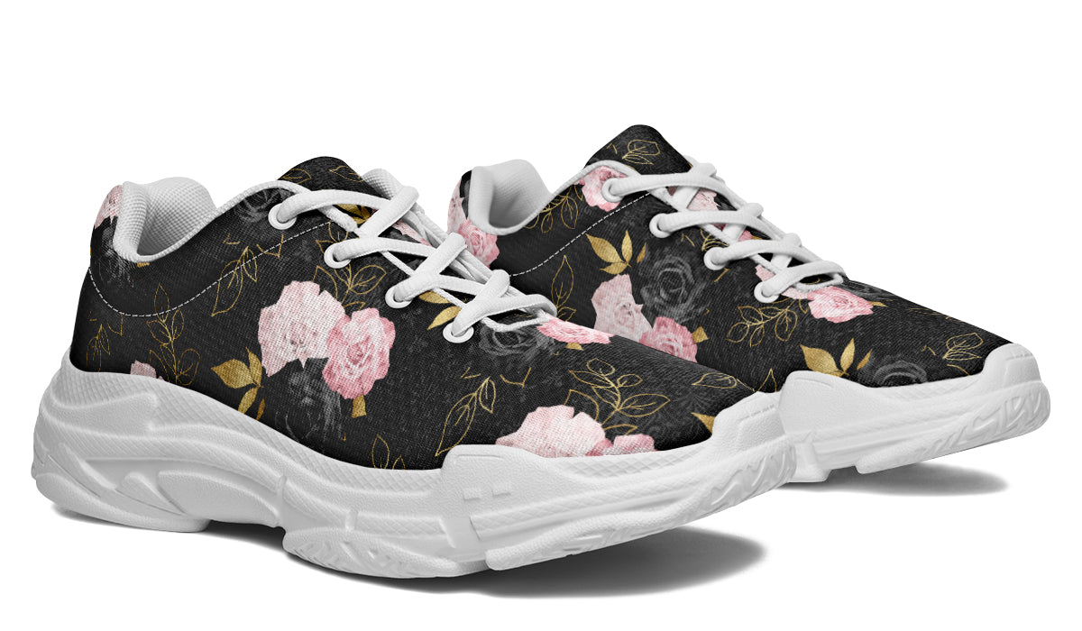 Blush Roses Chunky Sneakers - Offbeat Sweetie