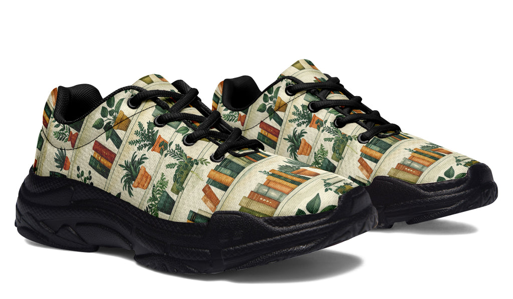 Books And Plants Chunky Sneakers - Offbeat Sweetie