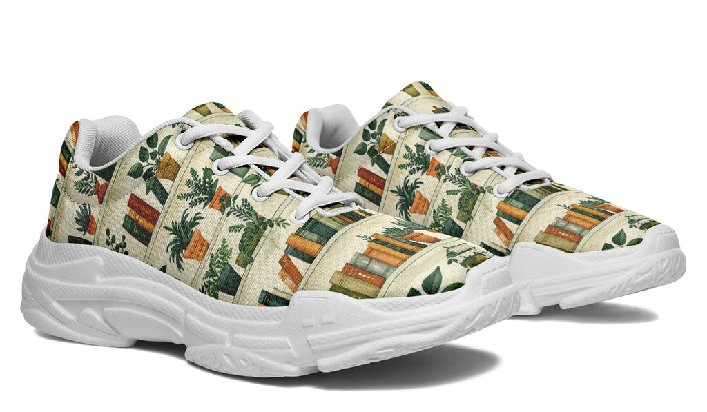 Books And Plants Chunky Sneakers - Offbeat Sweetie