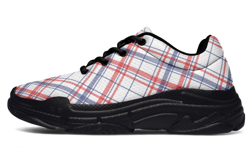 Candy Stripe Plaid Chunky Sneakers
