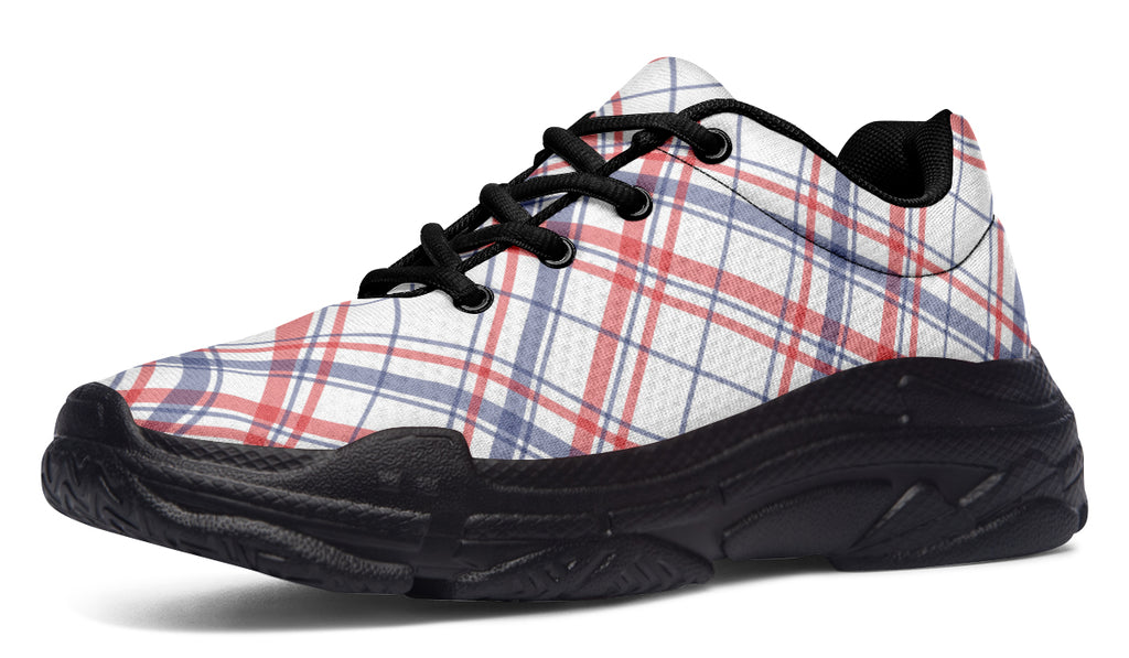 Candy Stripe Plaid Chunky Sneakers