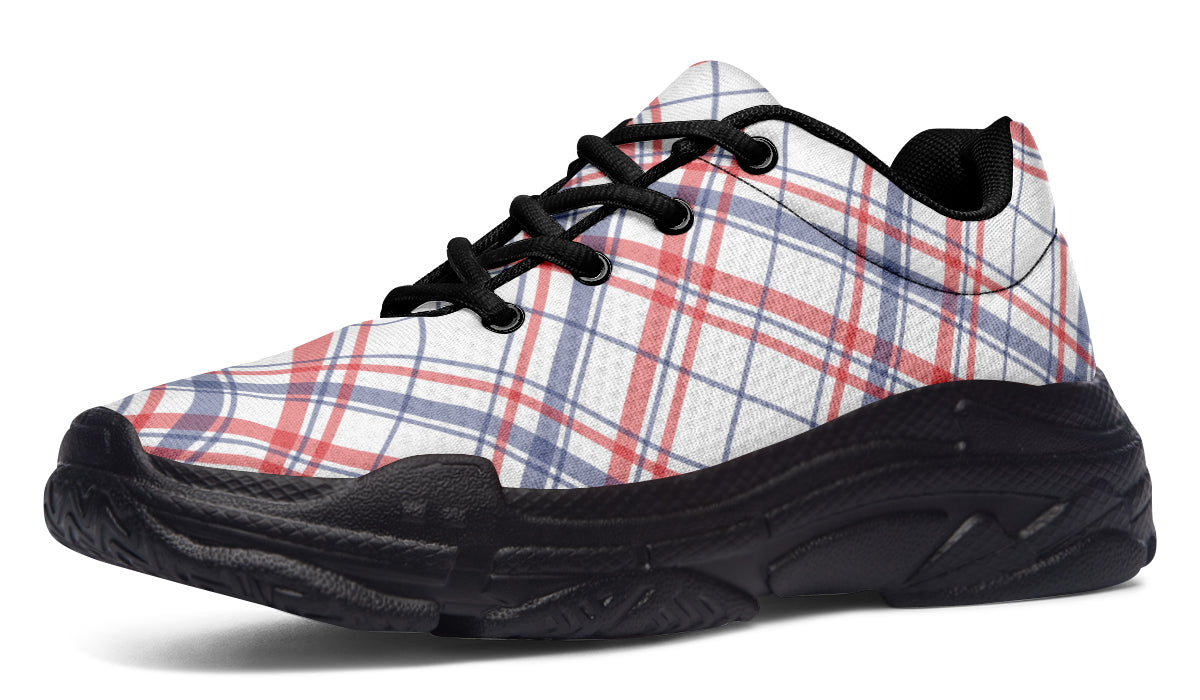 Candy Stripe Plaid Chunky Sneakers