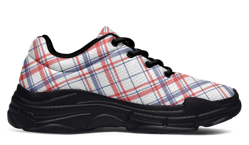 Candy Stripe Plaid Chunky Sneakers