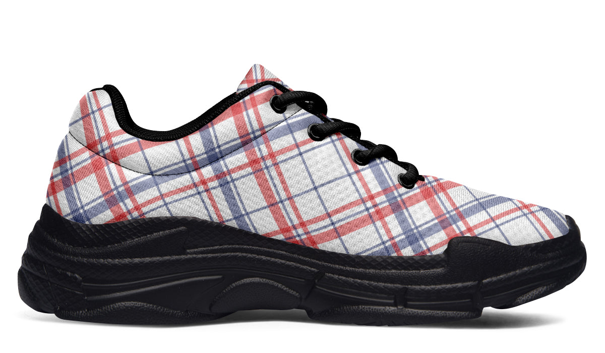 Candy Stripe Plaid Chunky Sneakers