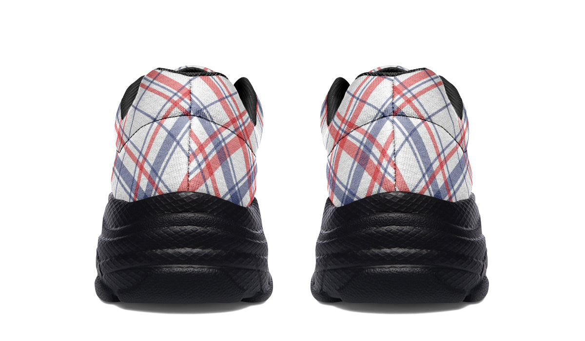 Candy Stripe Plaid Chunky Sneakers