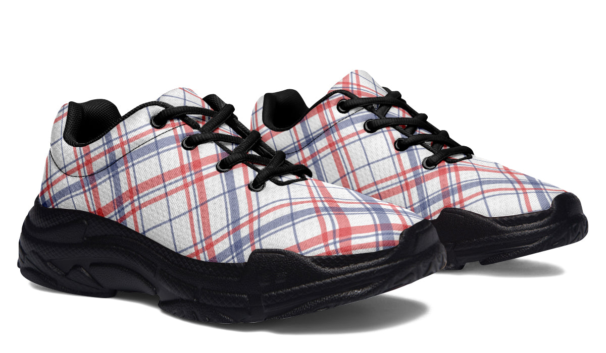 Candy Stripe Plaid Chunky Sneakers