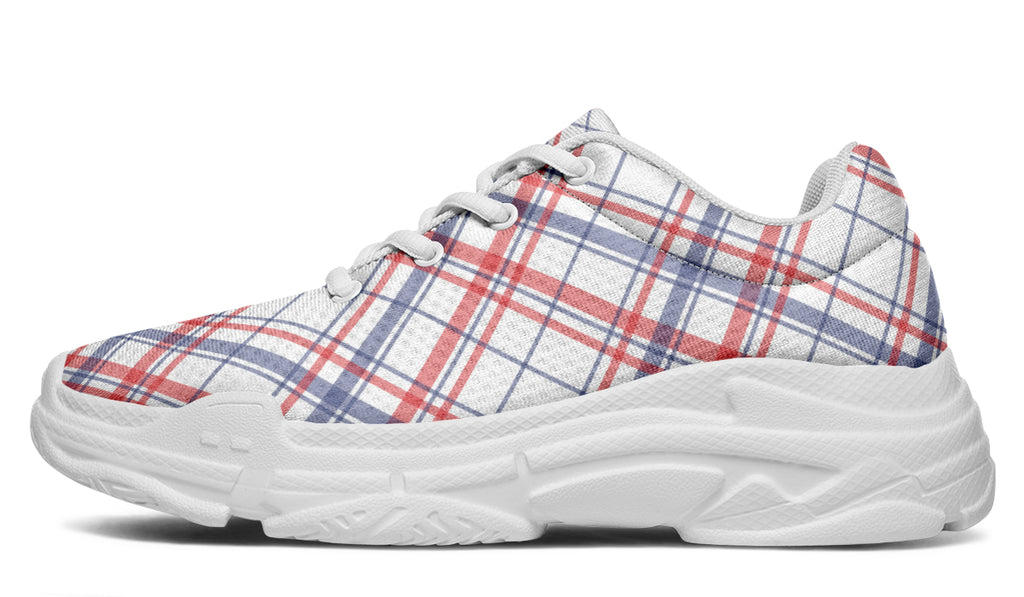 Candy Stripe Plaid Chunky Sneakers