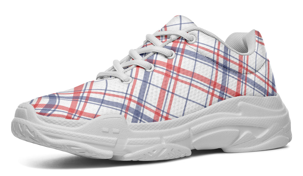 Candy Stripe Plaid Chunky Sneakers