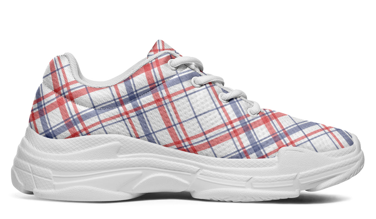 Candy Stripe Plaid Chunky Sneakers