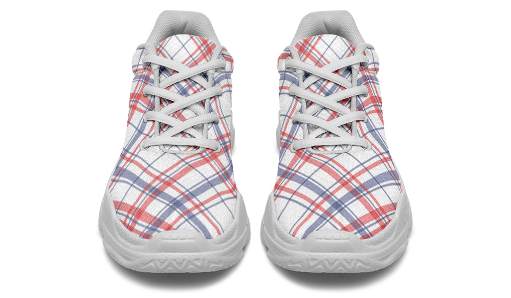 Candy Stripe Plaid Chunky Sneakers