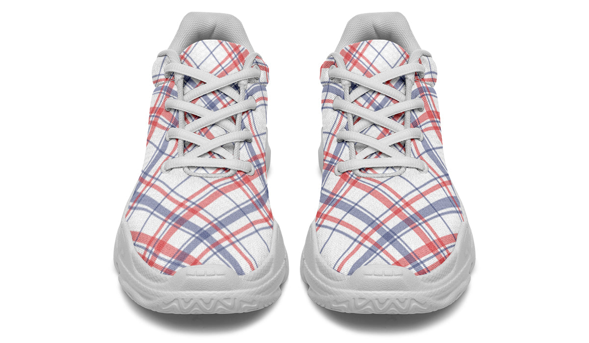 Candy Stripe Plaid Chunky Sneakers
