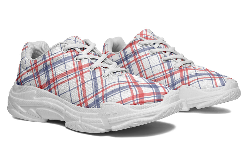 Candy Stripe Plaid Chunky Sneakers