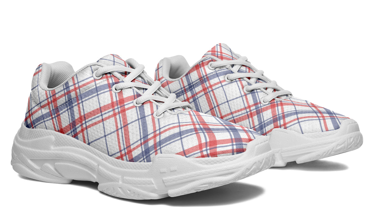 Candy Stripe Plaid Chunky Sneakers
