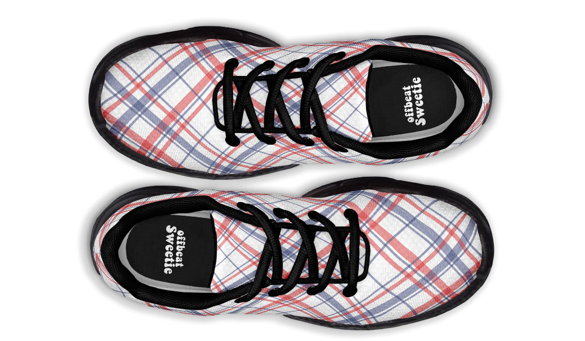 Candy Stripe Plaid Chunky Sneakers