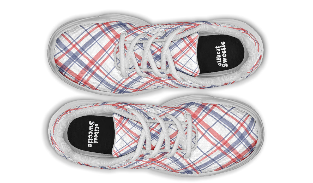 Candy Stripe Plaid Chunky Sneakers