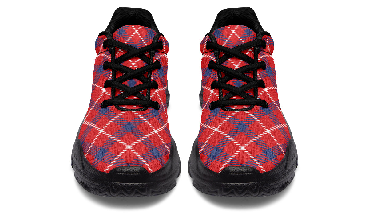 Cherry Red Plaid Chunky Sneakers