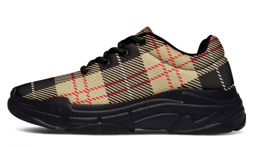 Choco Mocha Plaid Chunky Sneakers