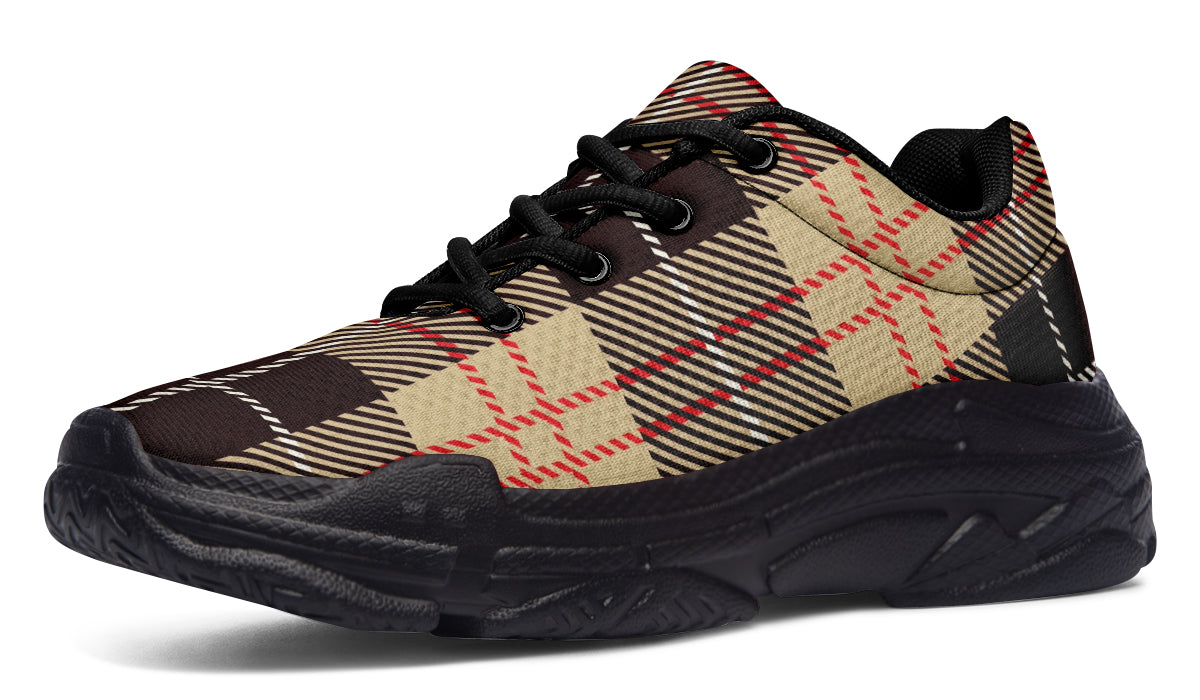 Choco Mocha Plaid Chunky Sneakers