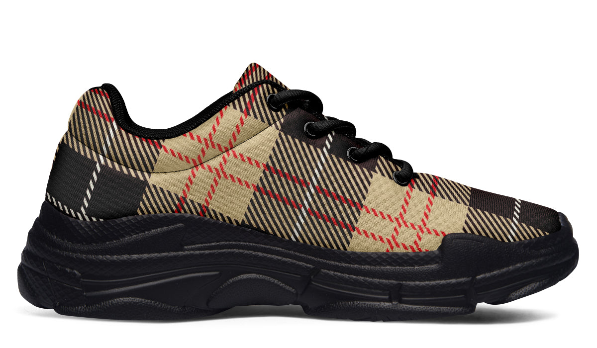Choco Mocha Plaid Chunky Sneakers
