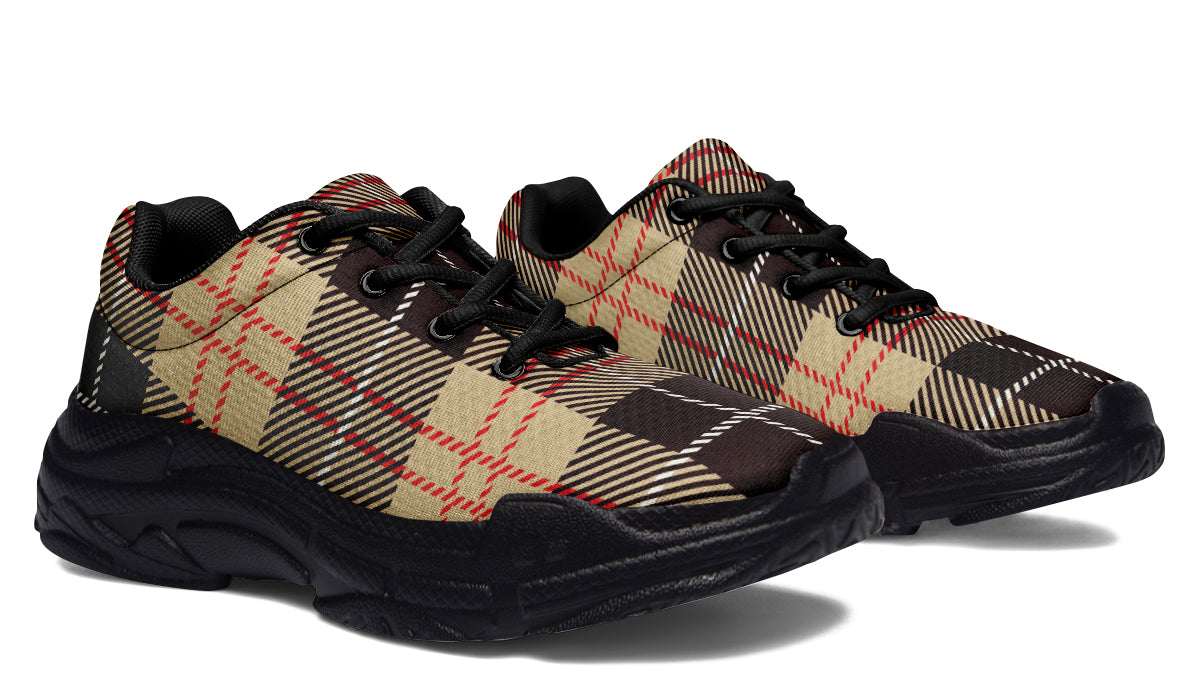 Choco Mocha Plaid Chunky Sneakers