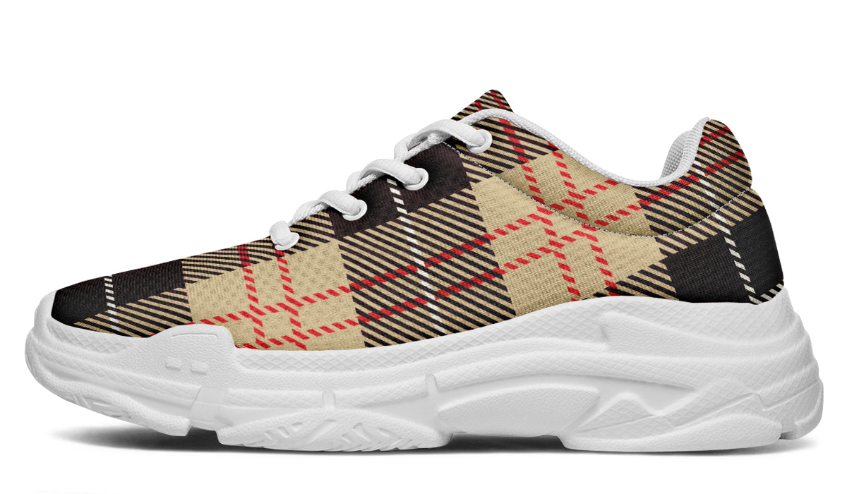 Choco Mocha Plaid Chunky Sneakers