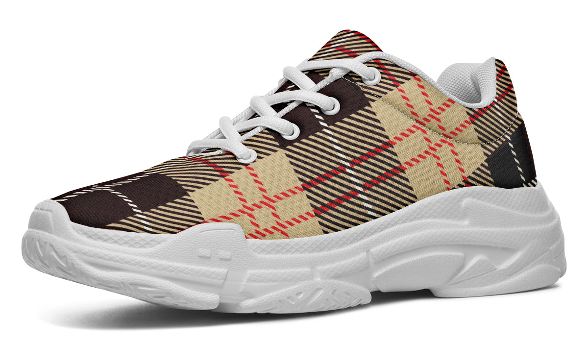 Choco Mocha Plaid Chunky Sneakers