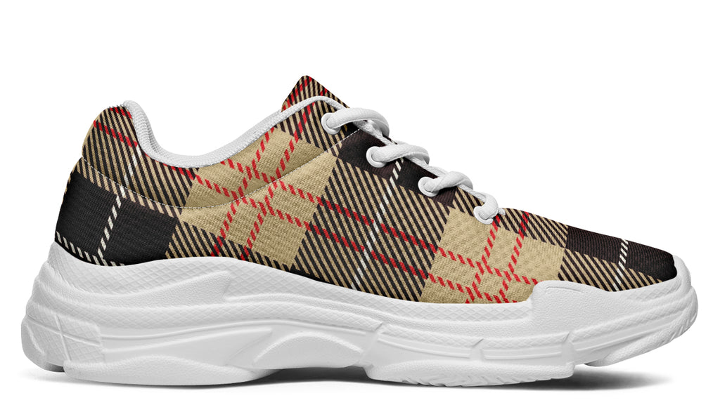 Choco Mocha Plaid Chunky Sneakers