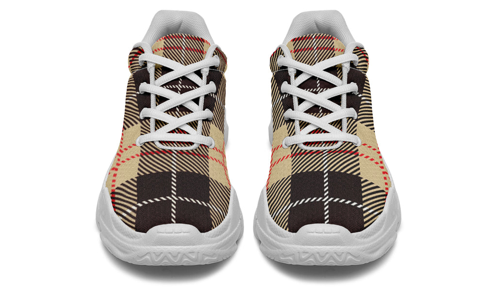 Choco Mocha Plaid Chunky Sneakers