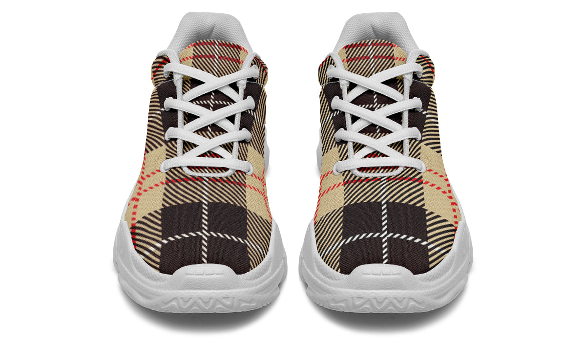 Choco Mocha Plaid Chunky Sneakers