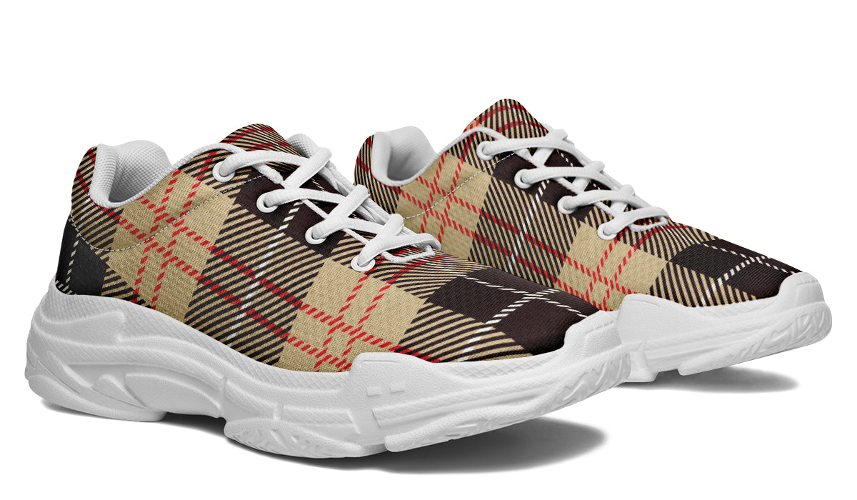Choco Mocha Plaid Chunky Sneakers