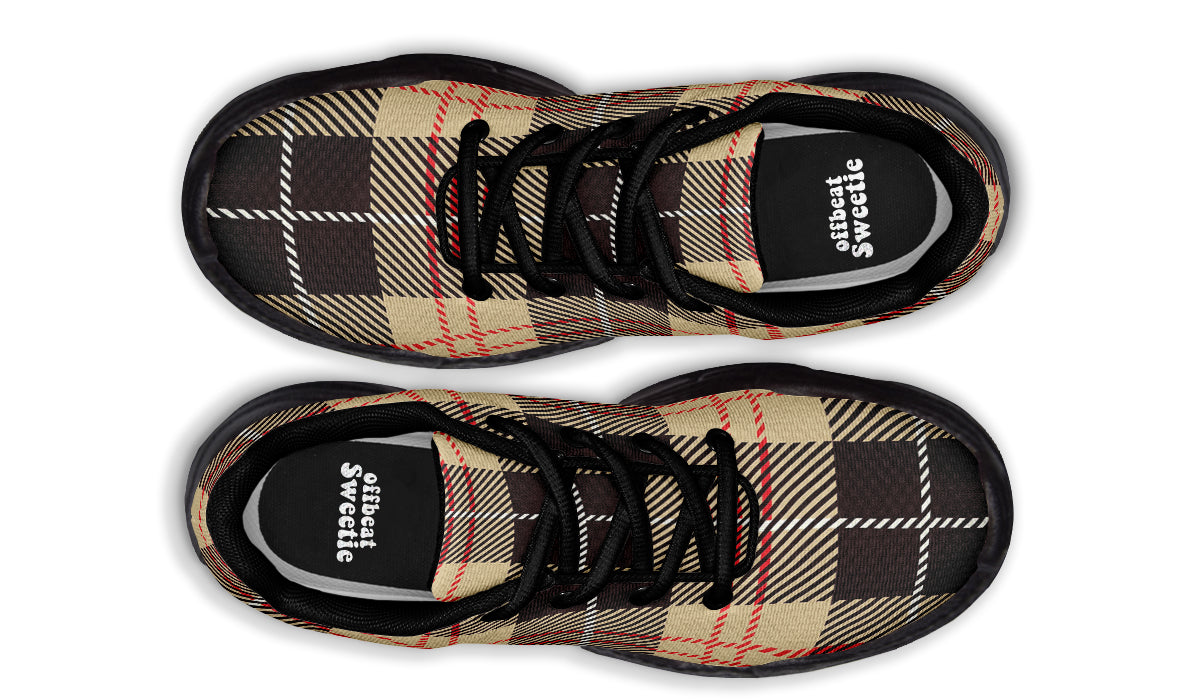 Choco Mocha Plaid Chunky Sneakers