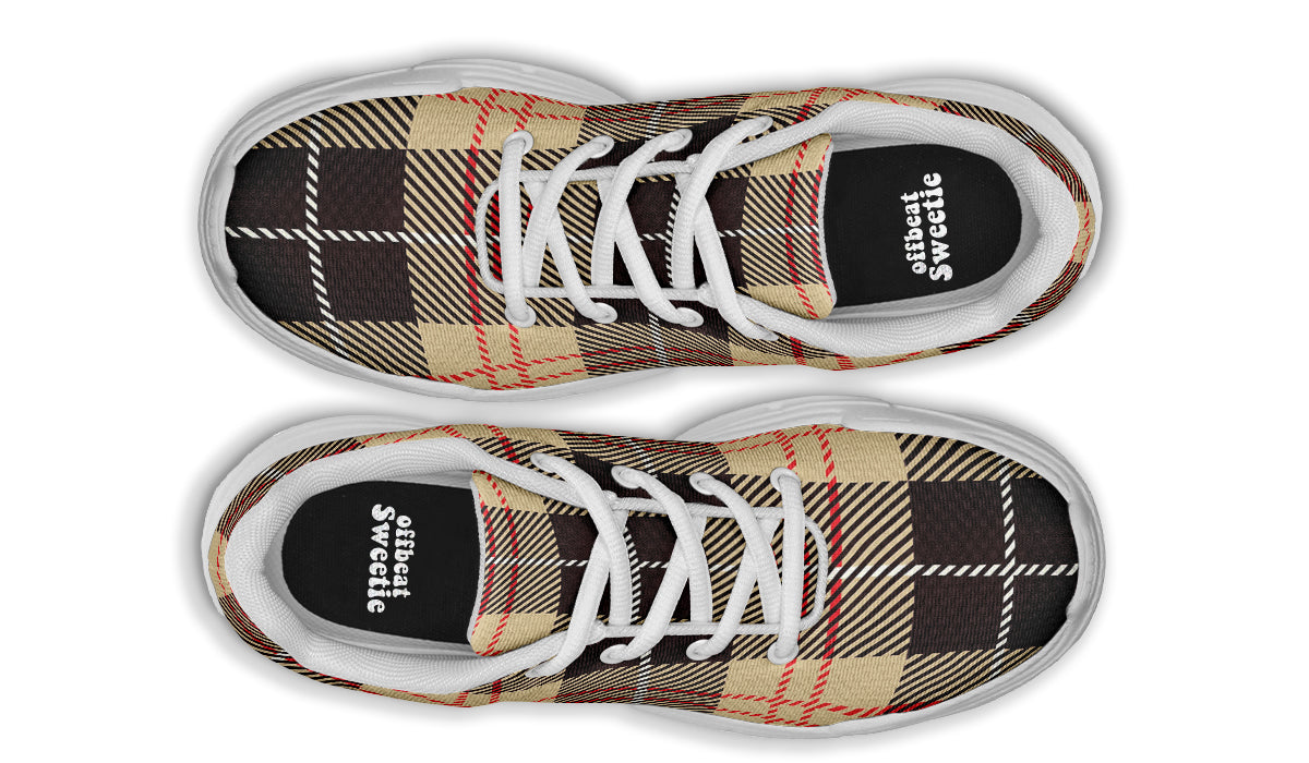 Choco Mocha Plaid Chunky Sneakers