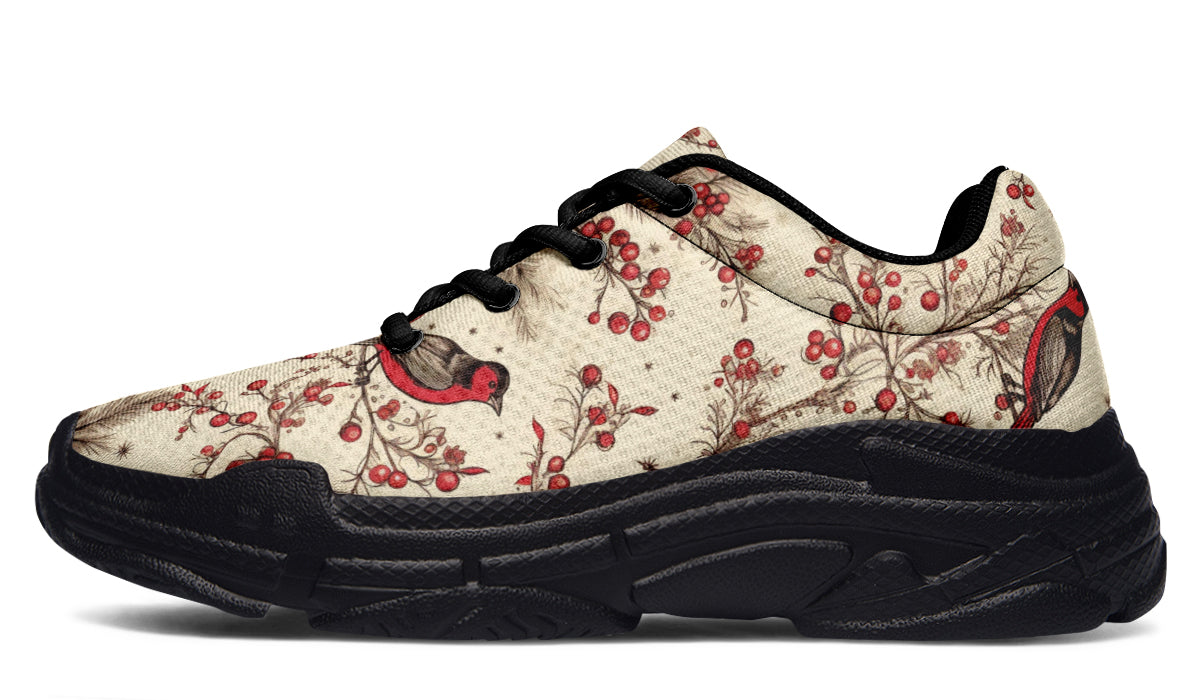 Christmas Birds Chunky Sneakers - Offbeat Sweetie