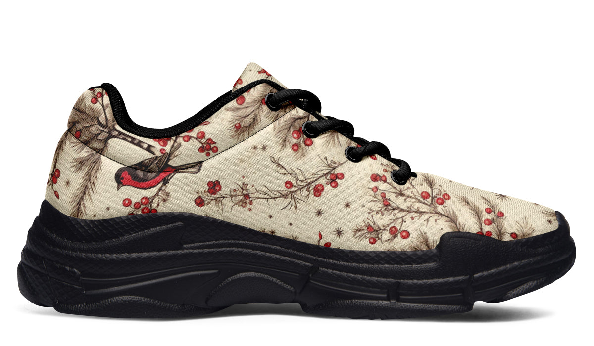 Christmas Birds Chunky Sneakers - Offbeat Sweetie