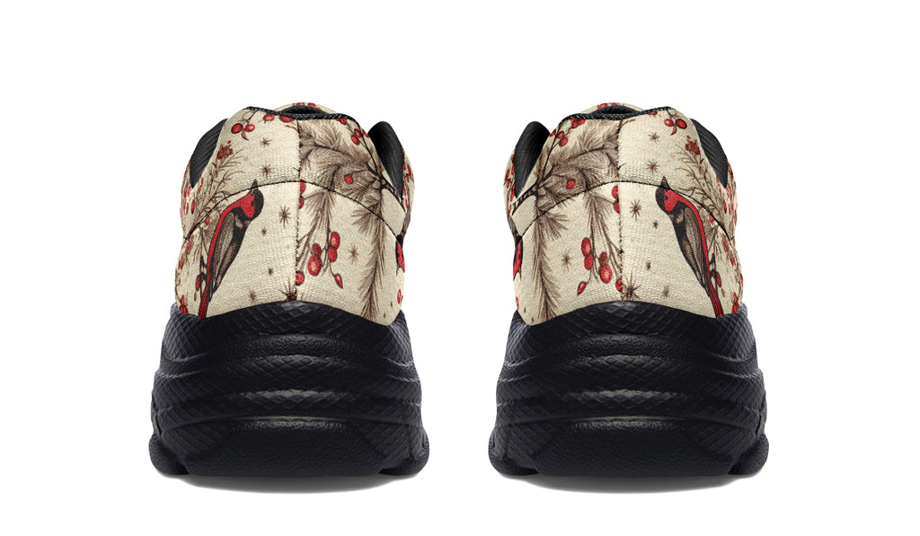 Christmas Birds Chunky Sneakers - Offbeat Sweetie