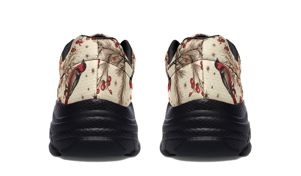 Christmas Birds Chunky Sneakers - Offbeat Sweetie