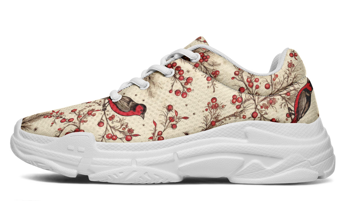 Christmas Birds Chunky Sneakers - Offbeat Sweetie