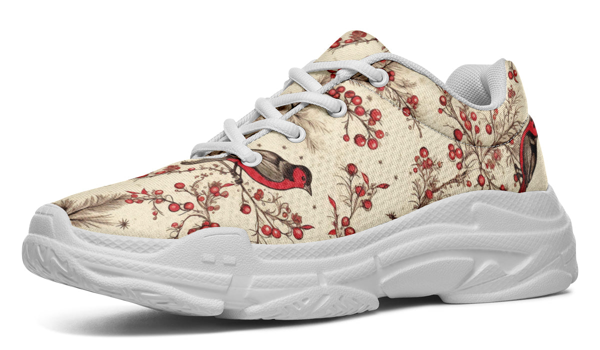 Christmas Birds Chunky Sneakers - Offbeat Sweetie