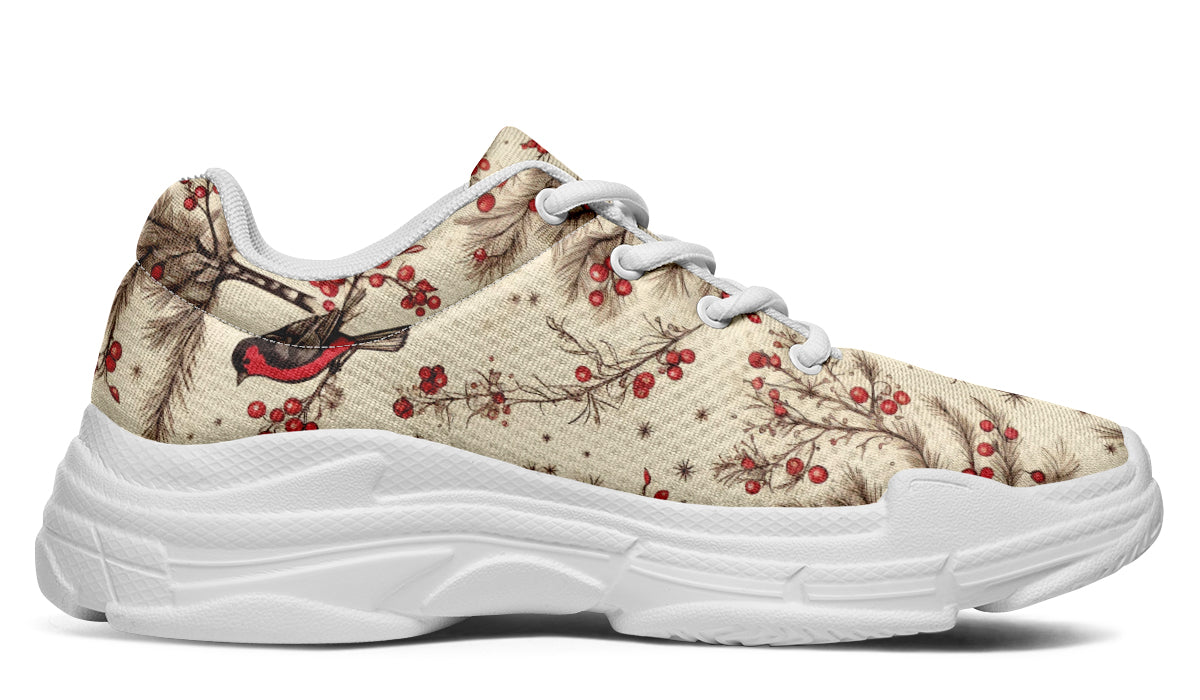 Christmas Birds Chunky Sneakers - Offbeat Sweetie