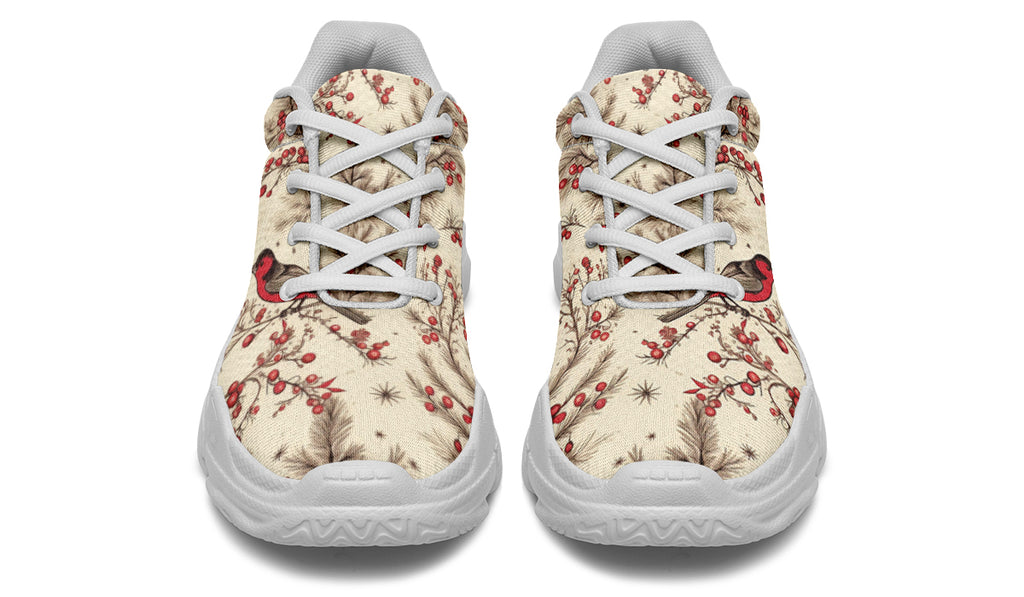 Christmas Birds Chunky Sneakers - Offbeat Sweetie