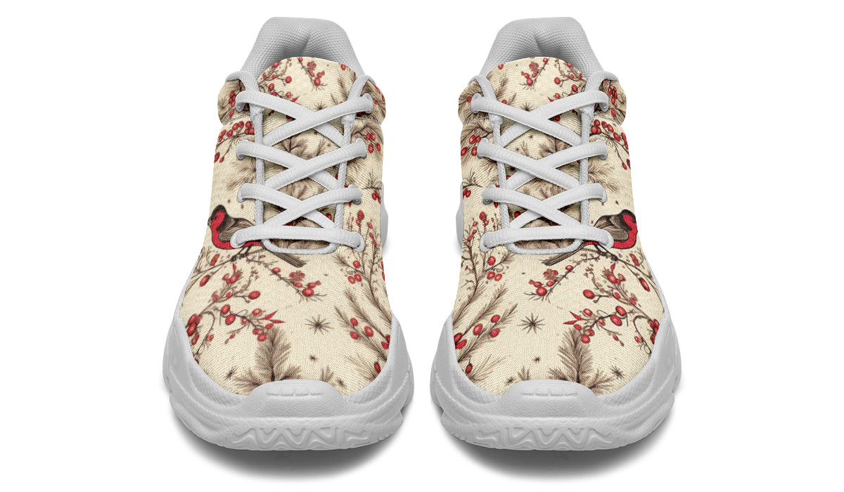 Christmas Birds Chunky Sneakers - Offbeat Sweetie