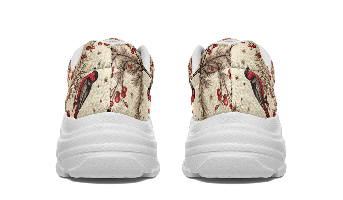 Christmas Birds Chunky Sneakers - Offbeat Sweetie