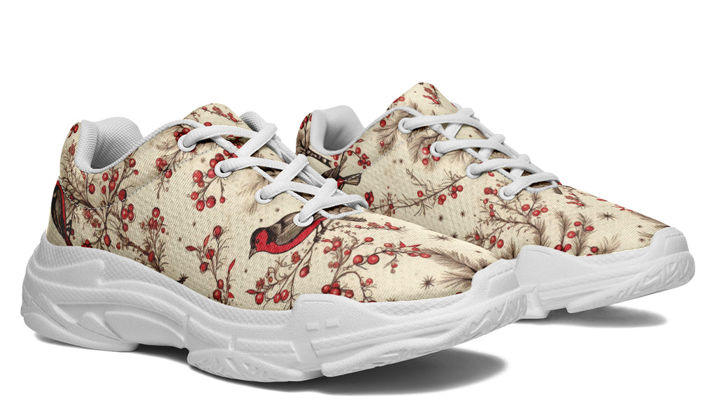 Christmas Birds Chunky Sneakers - Offbeat Sweetie