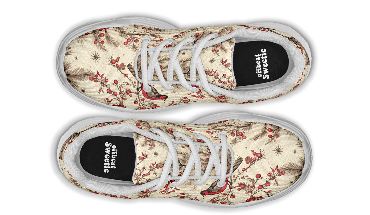 Christmas Birds Chunky Sneakers - Offbeat Sweetie