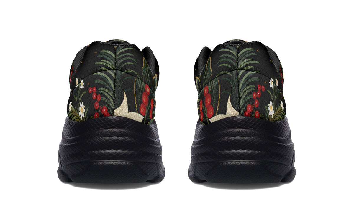 Christmas Flora Chunky Sneakers - Offbeat Sweetie