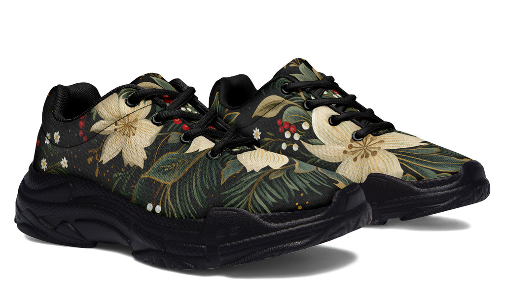 Christmas Flora Chunky Sneakers - Offbeat Sweetie