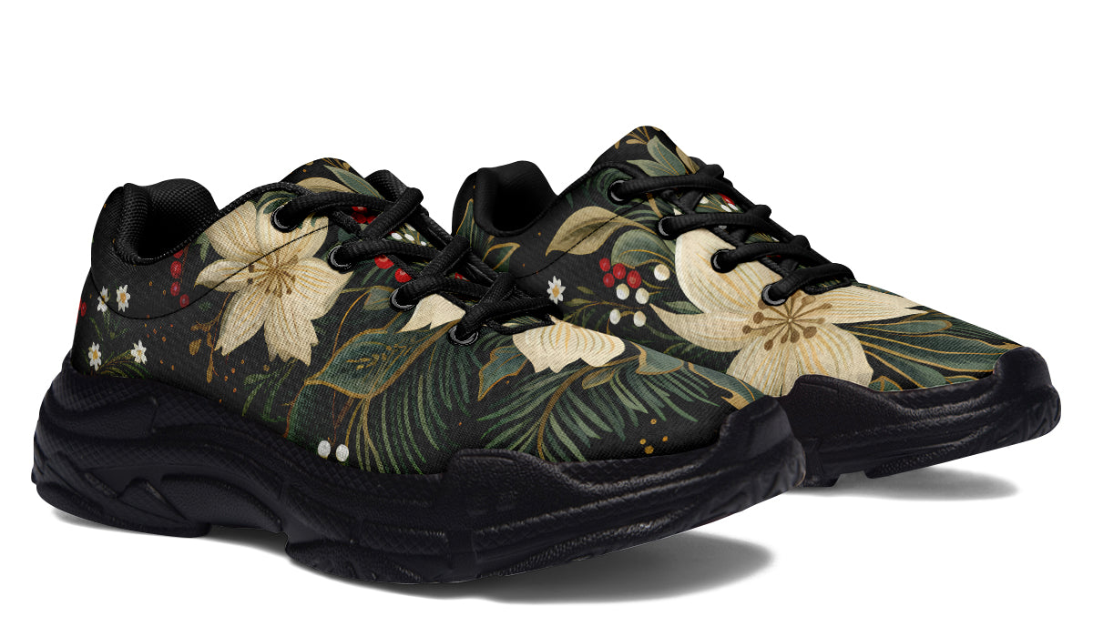 Christmas Flora Chunky Sneakers - Offbeat Sweetie